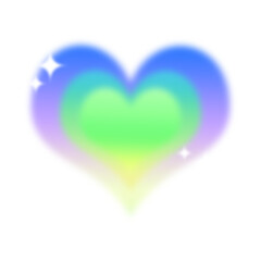 Green And Bule Blurred Heart