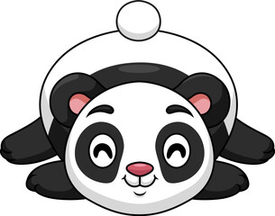 Cute baby cartoon panda sleeping