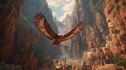 Obraz premium eagle flying over the mountain