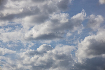 A beautiful clouds against the blue sky background. Clouds in the sky.  Beautiful natural pattern in the sky.