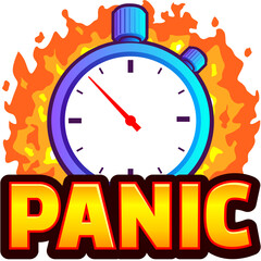 Obraz na płótnie Canvas stopwatch with word panic