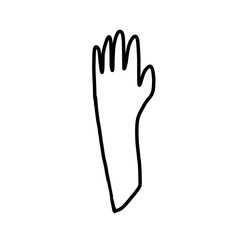 raise hand hand drawn doodle