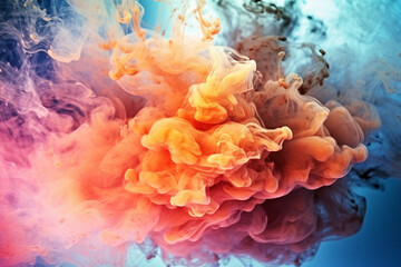 Fototapeta premium Colorful ink in water on a dark background. Abstract background with Generative AI.