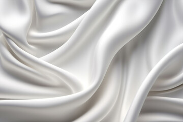 Plakat 3D render of white abstract background with folds and waves in it with Generative AI.