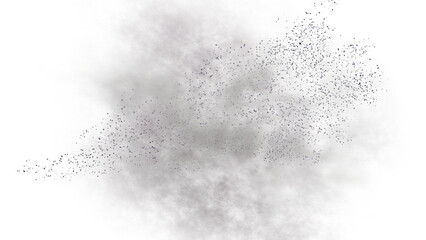 flying white dust cloud, isolated on transparent background  