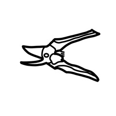 scissor garden hand drawn doodle