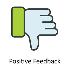Positive Feedback Vector Fill outline Icon Design illustration. User interface Symbol on White background EPS 10 File