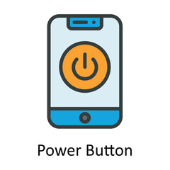 Power Button Vector Fill outline Icon Design illustration. User interface Symbol on White background EPS 10 File