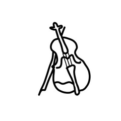 viola music instrument hand drawn doodle