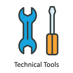 Technical Tools Vector Fill outline Icon Design illustration. User interface Symbol on White background EPS 10 File