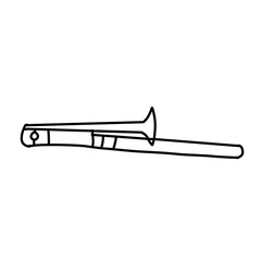 trumpet music instrument hand drawn doodle