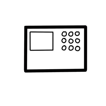 Monitor Hospital Tool Medical Hand Drawn Doodle