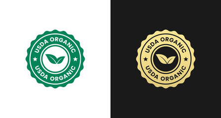 USDA Organic label or USDA Organic Stamp Vector Isolated in Flat Style. Best USDA Organic label for product packaging design element. Simple USDA Organic stamp for packaging design element.