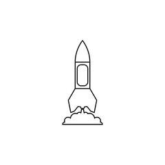 Start up of the space rocket. Rocket ship. Business launch. Vector illustration.