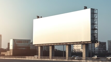 Obraz premium Advertising mock up blank billboard with copy space for your text content public information board billboard blank for outdoor advertising poster