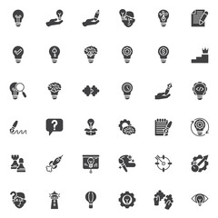 Creative idea vector icons set