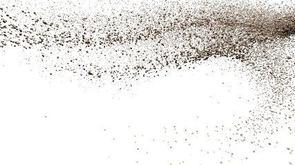 falling debris with empty space, isolated on transparent background 