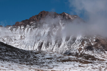 Northern peak of Mount Aragats on sunny autumn day. Armenia.