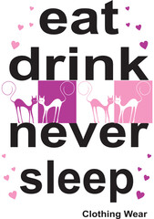 print pattern with lettering heart and cats