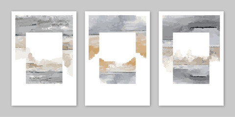 Set of Watercolor Landscape Modern Abstract Wall Decor