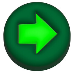 Car warning symbol light 3D icon illustrations, turn right symbol