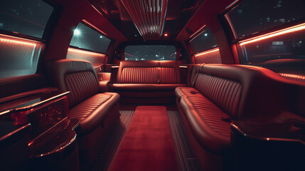 Interior of limousine. Generative Ai