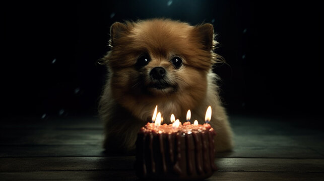 Happy birthday dog. Generative Ai