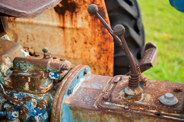 Antique car gears, old style and colored