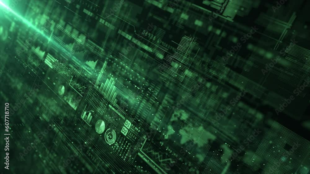 Poster Technology Digital Cyberspace with Particles and Digital Data Network Connections, Data Infographics and data visualization, Technology Digital Data Abstract Background