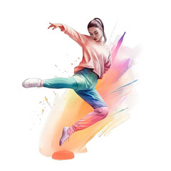 Artistic dancer with colorful outfit with dance shoes - Plasticine Illustration 4