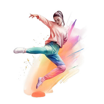 Artistic Dancer With Colorful Outfit With Dance Shoes - Plasticine Illustration 4