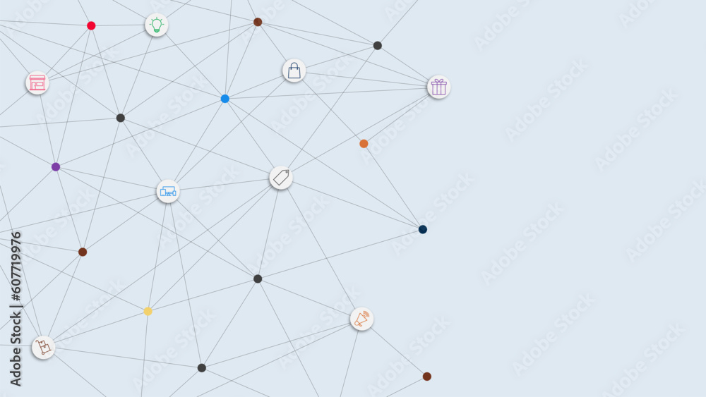 Poster business and network connection concept with infographic elements and icons. digital communication t