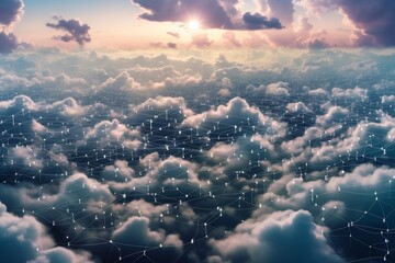fluffy, cloud, sky, network, dot, internet, technology, communication, weather, atmosphere