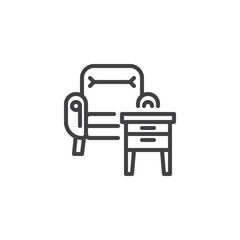 Furniture line icon