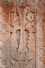 Medieval khachkar in Tsakhats Kar monastery. Vayots Dzor Province, Armenia.