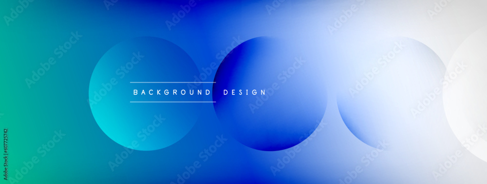 Poster Light geometric abstract background with lines, circles