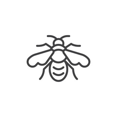Flying bee line icon