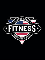 Performance train hard work fitness, Fitness t shirt design (fitness t-shirt, vintage t-shirt design, vector design)