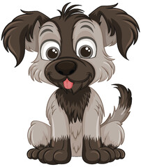 Cute dog cartoon character sitting