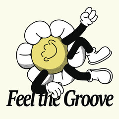 Feel The Groove With Sun Flower Groovy Character design