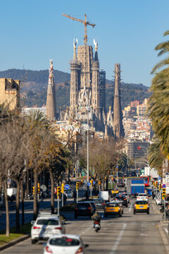Sagrada Familia from Antoni Gaudi in Barcelona, Spain