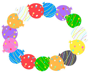 カラフルな水ヨーヨーのフレーム