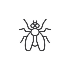 Fly insect line icon