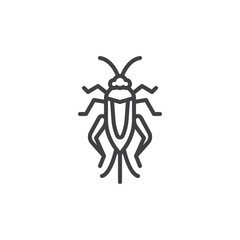 Cricket insect line icon