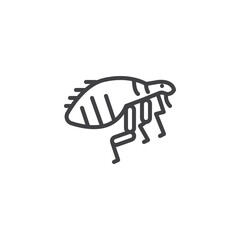 Flea insect line icon