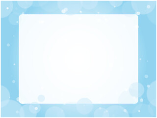 抽象的な水玉模様がかわいくて綺麗なフレーム_ポストカード_ライトブルー
