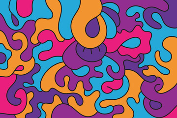 Psychedelic vector doodle illustration. Seamless pattern.