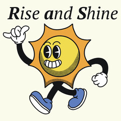 Rise and Shine With Sun Groovy Character design