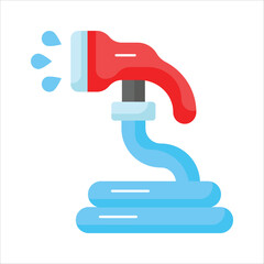 An editable icon of garden hose, water pipe vector, garden equipment