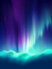 Fototapeta premium Aurora Borealis abstract background, northern lights in polar night sky illustration, natural phenomenon, cosmic miracle, wonder, neon glowing lines, ultraviolet, Generative AI